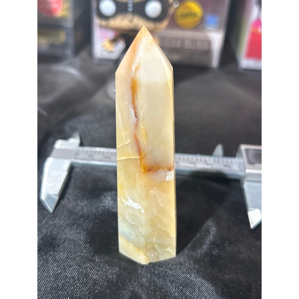 Caribbean Calcite Crystal Tower Obelisk Polished Stone Specimen 3.79in #39 - Picture 4 of 6